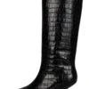 FLINCH -Winter Shoes Store flinch knee high boot dv black croco 6 490030