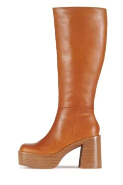 THE-BAND -Winter Shoes Store the band knee high boot dv yellow natural stack 6 367044