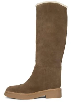 ZABINI -Winter Shoes Store zabini knee high boot dv khaki suede combo 6 426544